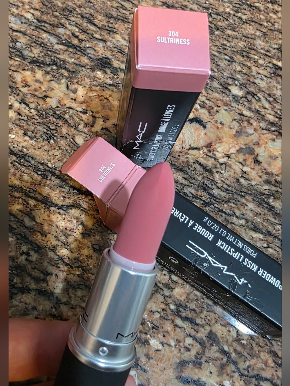 NIB, Set Of 2, MAC Powder Kiss Lipstick, Sultriness